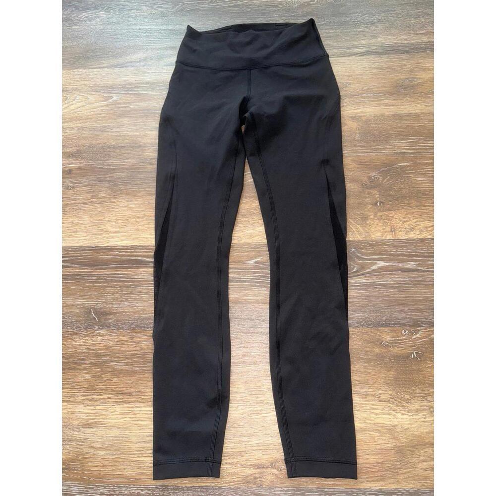 Lululemon Wunder Train Mesh Panel High Rise 25” Black Size 4 NWOT - Picture 2 of 5